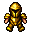 a stuffed golden doll